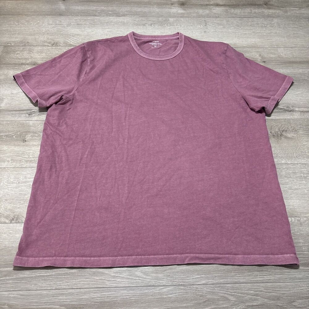 J. Crew Garment Dyed Relaxed Fit Short Sleeve Crew Neck Berry Wash Men's Tee XXL